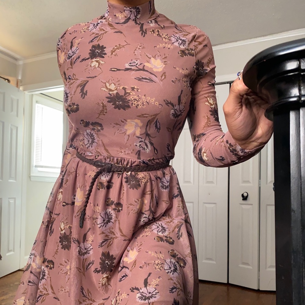“Altar’d State”Floral flowy brown dress